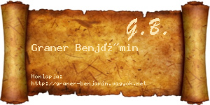 Graner Benjámin névjegykártya